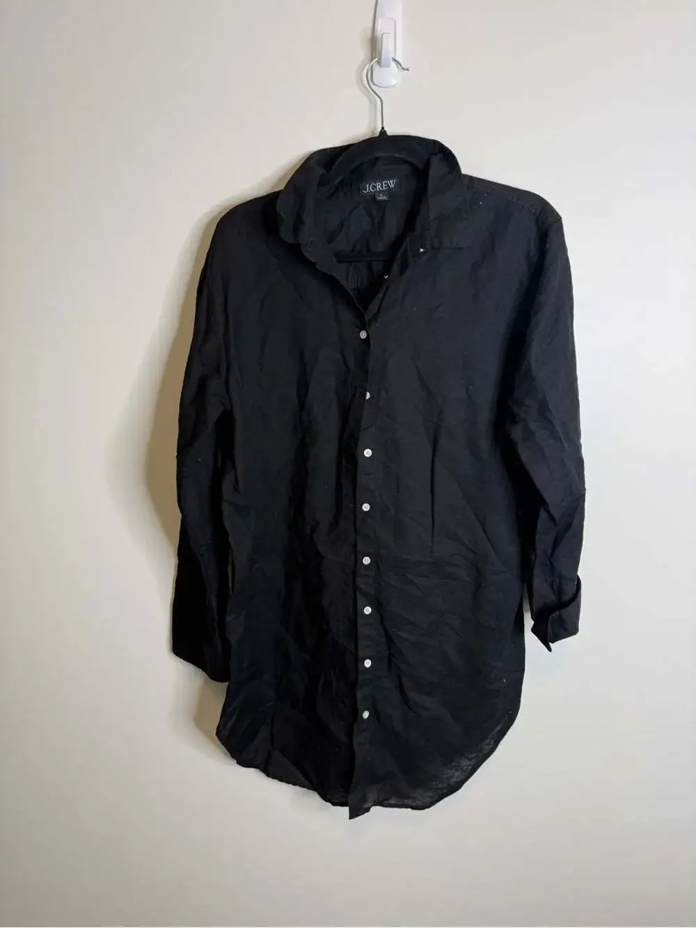 J. Crew Black Button-Down Collared Shirt dress size small